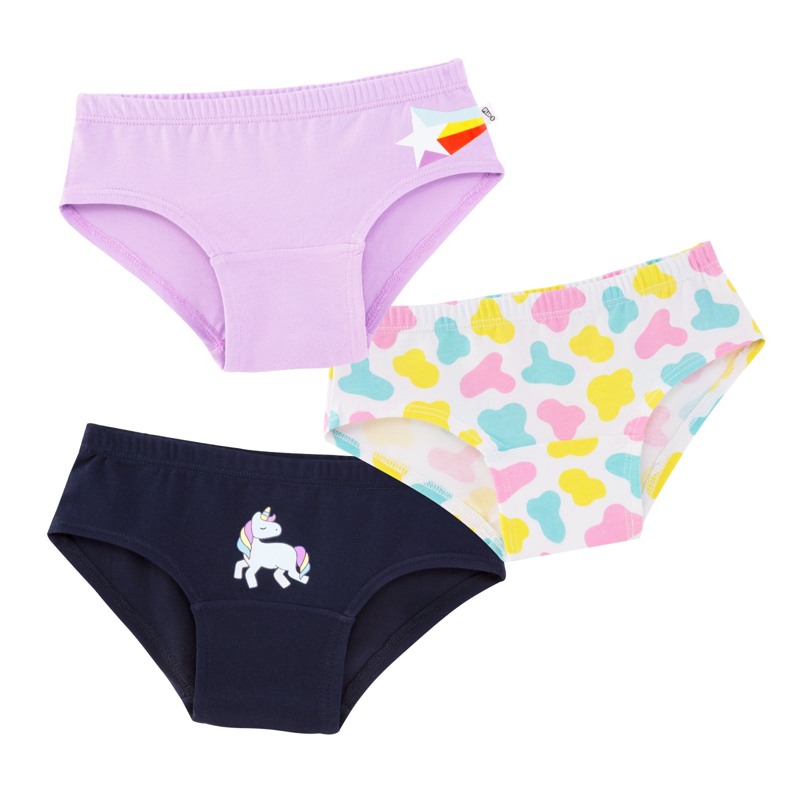 Kids Bikini/Hipster Panties Pack of 3 Assorted Colors - Inneramour