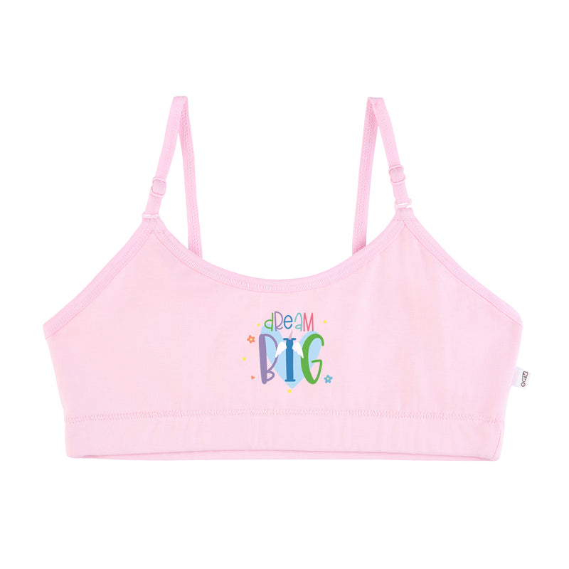 CLZOUD Bra for Woman Big Size Pink Big Girls Student Training Bras